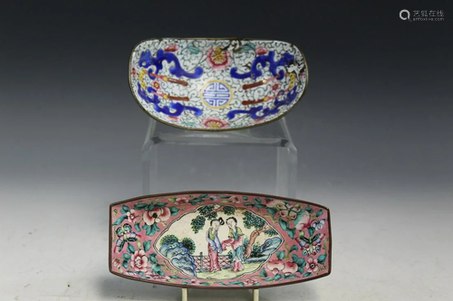 Two Chinese Enameled Dishes