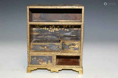 Japanese Metal Miniature Cabinet, KOMAI OTOJIRÅŒ Mark.