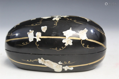 Chinese Lacquered Box with Mother-of-Pearl Inlay.