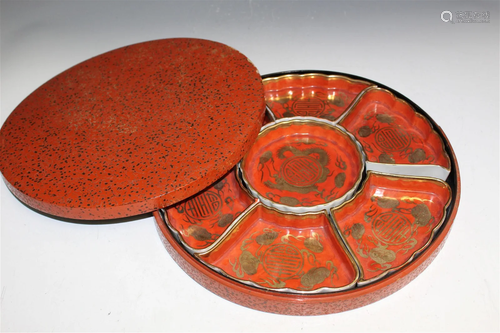 Chinese Fruit Dishes in a Lacquered Box