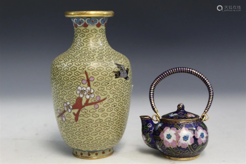 Two Chinese Cloisonne Items