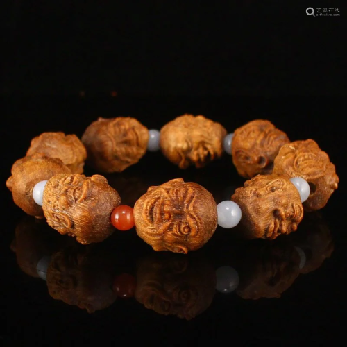 Chinese Chenxiang Wood Buddhism Arhart Bracelet