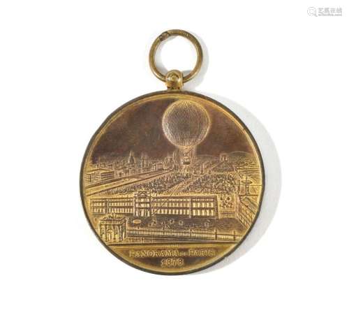 LES TUILERIES. MÉDAILLE À SUSPENDRE EN BRONZE DORÉ. AVERS : ...