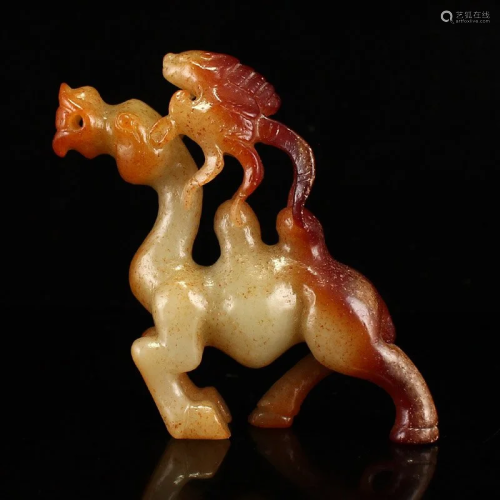Vintage Chinese Hetian Jade Camel Pendant