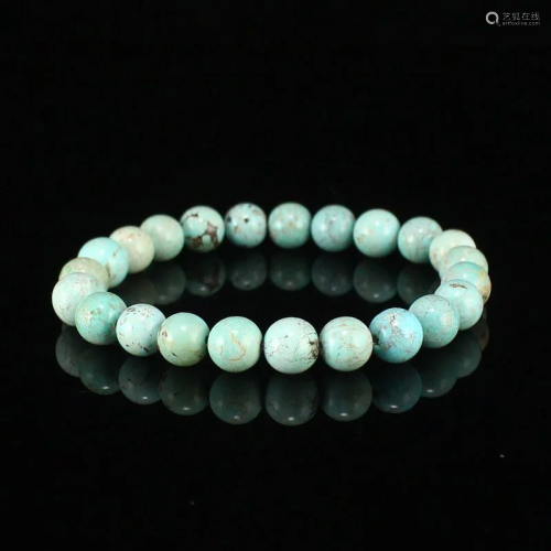 7 MM Chinese Turquoise Beads Bracelet