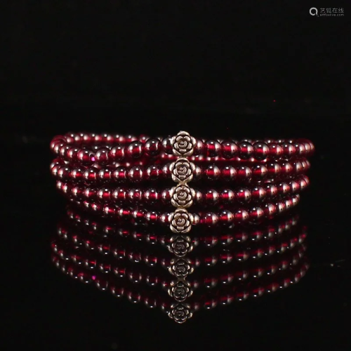 Beautiful Natural Garnet Beads Bracelet