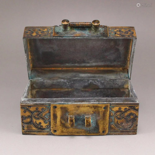 Vintage Chinese Bronze Jewelry Box