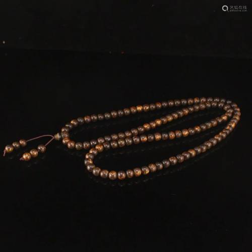 7 MM Chinese Chenxiang Wood Beads Prayer Necklace
