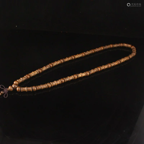 Chinese Chenxiang Wood Beads Prayer Necklace