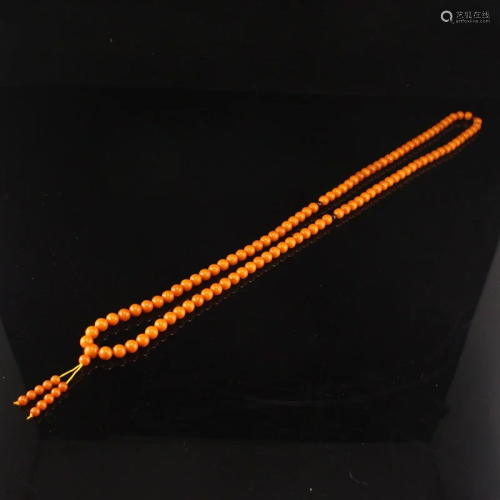 Superb Natural Amber Beads Prayer Necklace