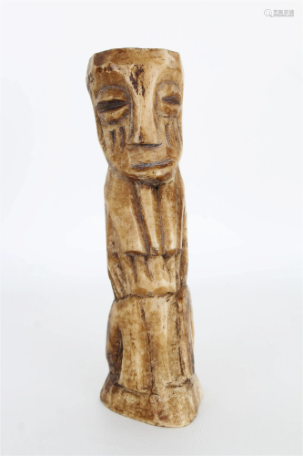 Marquesas Islands Bone Tiki Ivi Po'o Figure