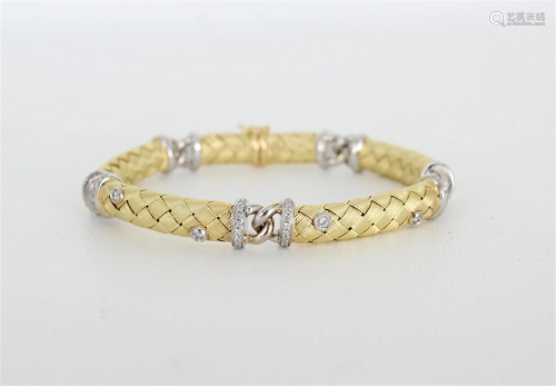 Italian 18K Gold & Diamond Bracelet