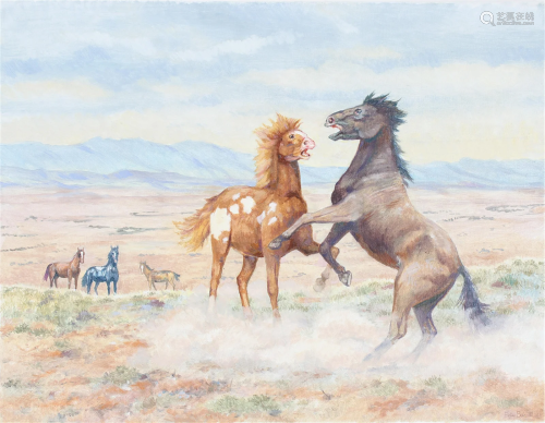 Peter Barrett (B. 1935) "Mustangs"