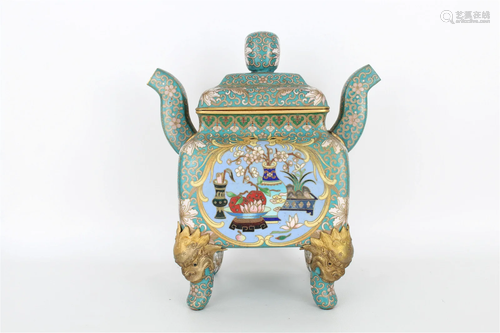 Chinese Cloisonne Twin-handled Censer