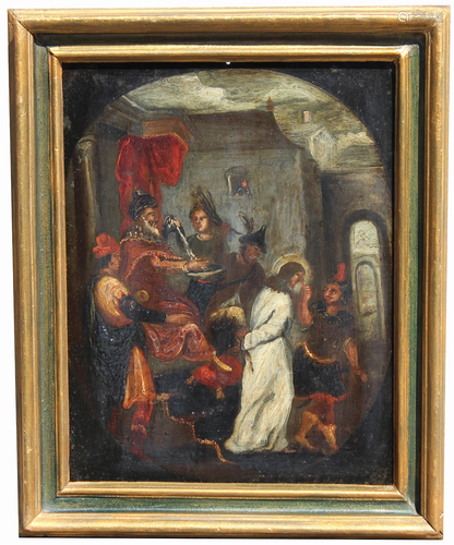 Old Master Painting of Stone, The Trial of Jesus