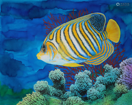 Chris Calle (B. 1961) "Regal Angelfish" W/C