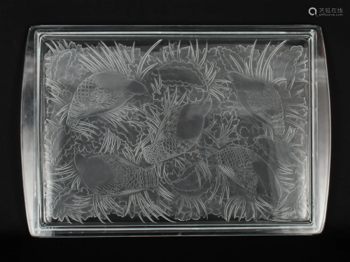 Lalique Glass Perdrix Tray