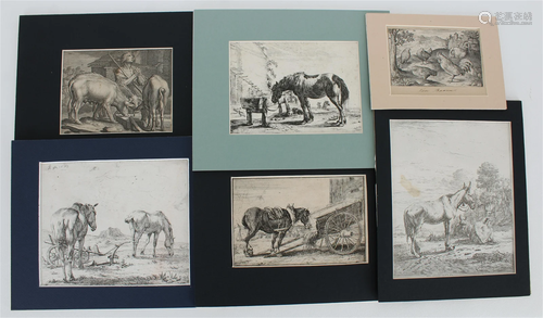 Collection of (6) Old Master Etchings