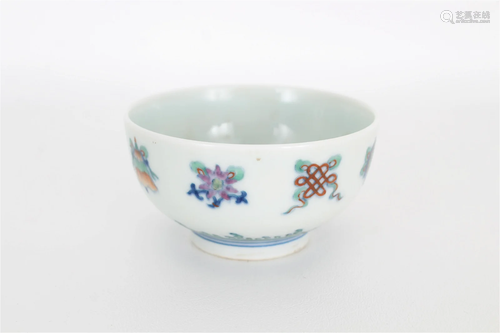 Chinese doucai cup, yongzheng mark