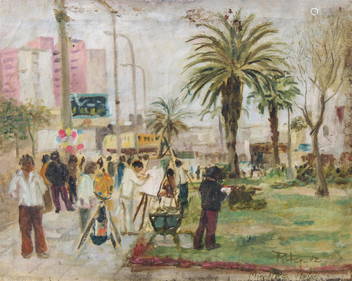 1942 Miami Florida Art Festival Painting, Signed