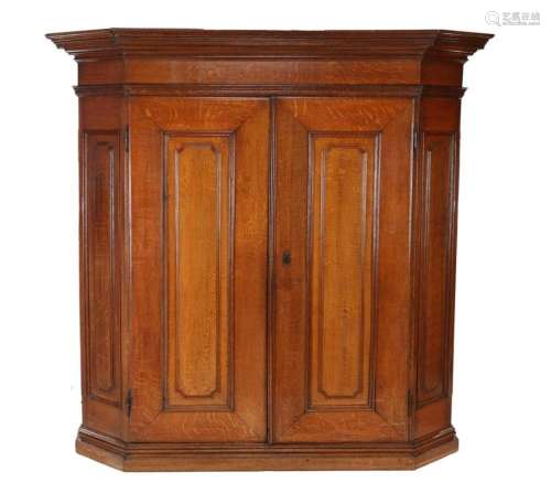 Oak 2 door cupboard with hanging area