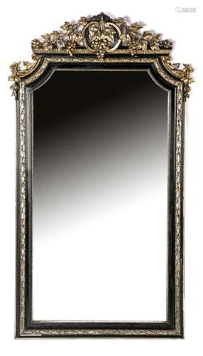 Mirror in pine black lacquered frame