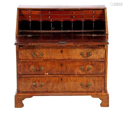 Mahogany veneer flap desk, 19th century