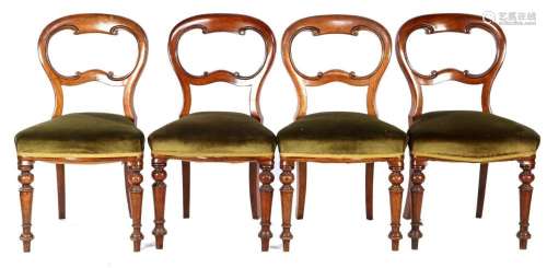 4 Biedermeier elm chairs