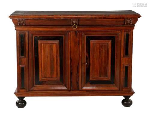 Rosewood veneer on oak Baroque-style mortise cabinet