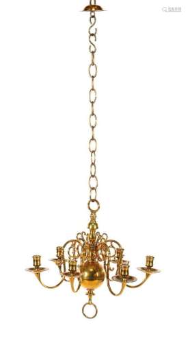 Brass 6-light candle spherical crown
