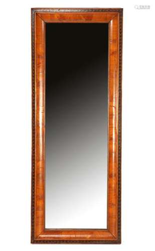 Mirror in mahogany veneer with marquetry inlay