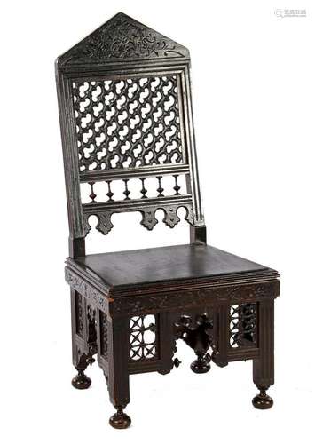 Moorish wooden richly decorated chair