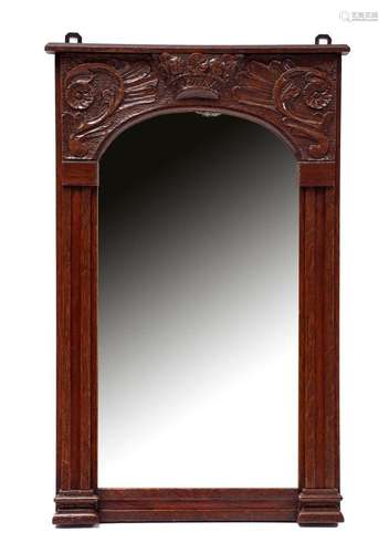 Mirror in oak decorated frame