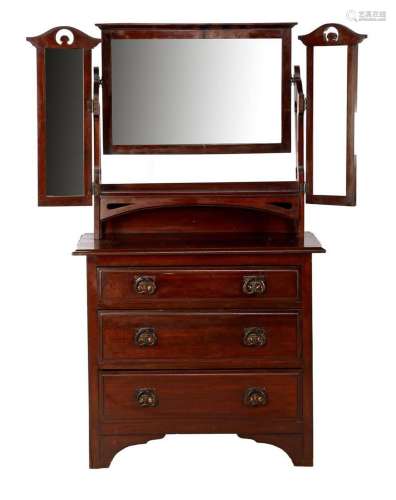 Mahogany toilet furniture with 3-piece fact-cut mirror