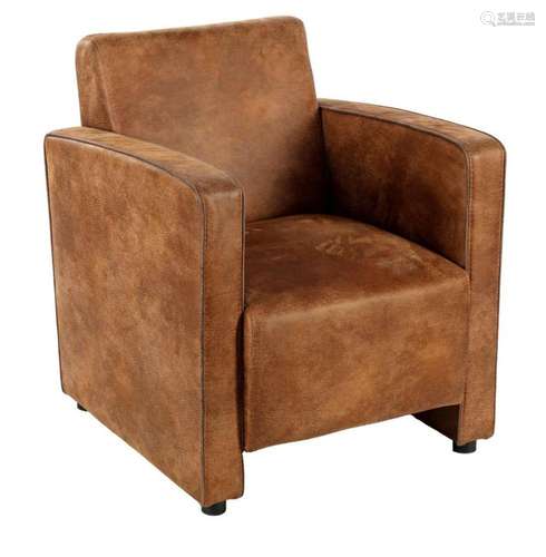 Brown leather armchair