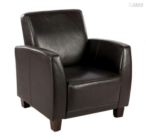 Brown leather armchair