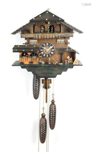 Cuckoo clock with playing mechanism