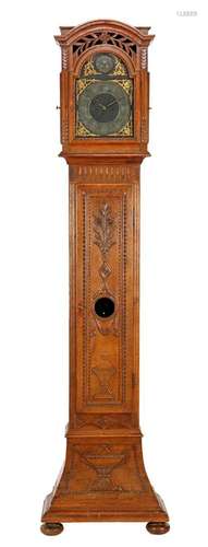 Standing watch in decorated oak case