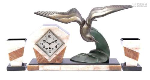 3-piece Art Deco clock set