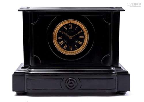 Black marble mantel clock