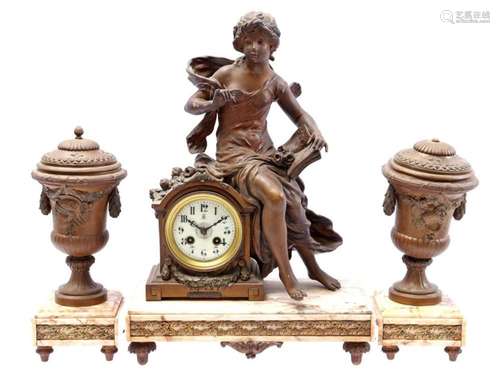 3-piece classic clock set consisting of mantel clock