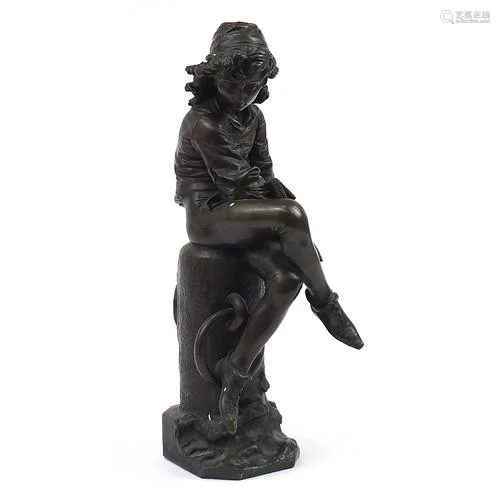 Giulio Monteverde, large patinated bronze figural study of t...
