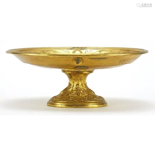 19th century Elkington & Co gilt bronze pedestal dish de...