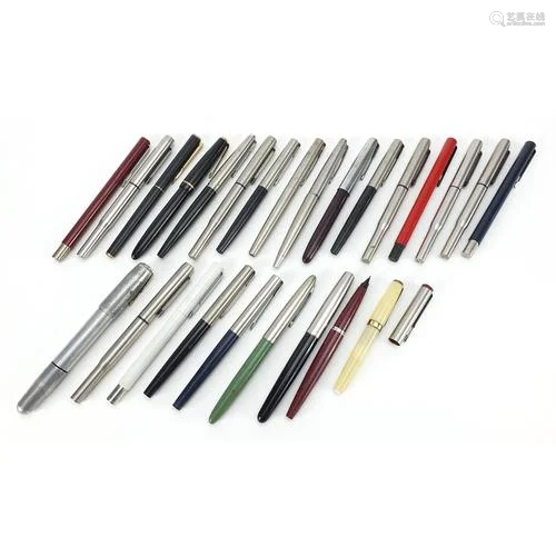 Collection of vintage and later fountain pens, predominantly...