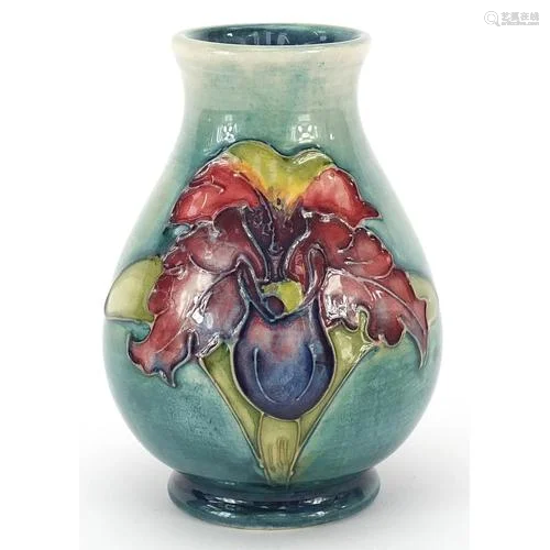 Moorcroft Pottery baluster vase hand painted with two flower...