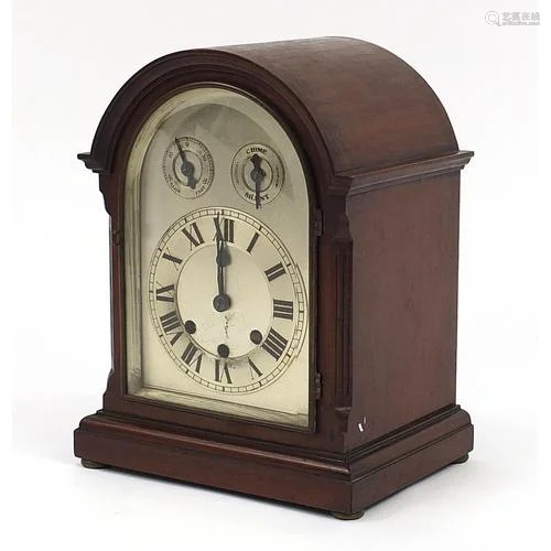 19th century mahogany dome top bracket clock with Westminste...