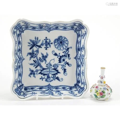 Meissen, German porcelain floral encrusted porcelain vase ha...