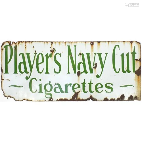 Large Players Navy Cut Cigarettes enamel advertising sign, 1...