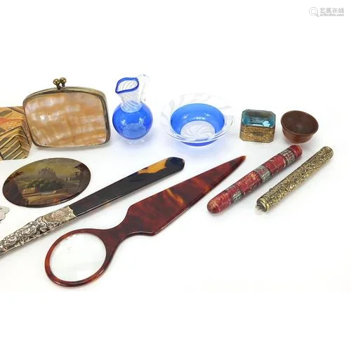 Antique and later objects including a miniature Venetian sty...