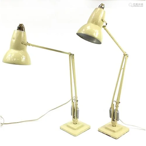 Two vintage Herbert Terry Anglepoise table lamps, 85cm exten...